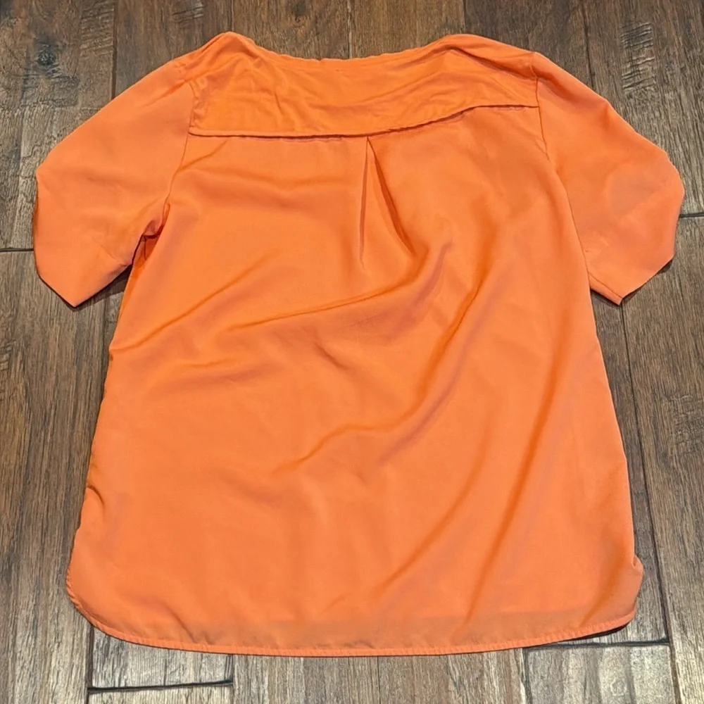 Small Calvin Klein Women's Loose Fitting Orange Blouse Top